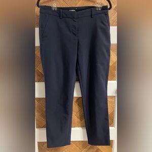 Express Columnist Ankle Mid Rise Navy Pant Size 6